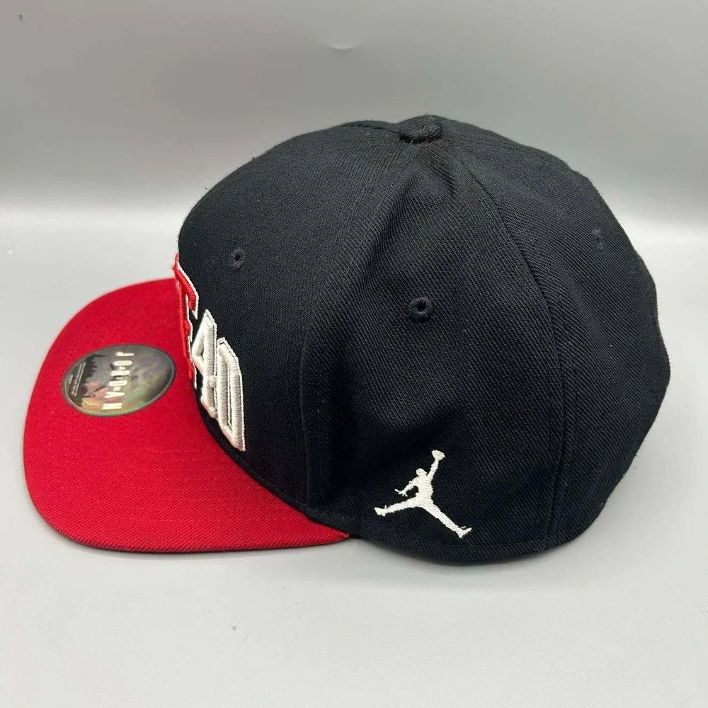 Air Jordan Hat Men Black Red Embroidered Jumpman Spike 40 Snap Back Cap‎
